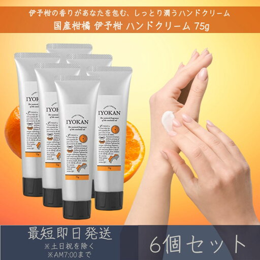 【国産柑橘ハンドクリーム】 伊予柑 ハンドクリーム 75g 6個セット │ デイリーアロマジャパン デイリーアロマ ギフト プレゼント 日本製 いよかん 柑橘 保湿 乾燥対策 ハンドケア 精油配合 エッセンシャルオイル 【国産柑橘ハンドクリーム】 伊予柑 ハンドクリーム 75g 6個セット │ デイリーアロマジャパン デイリーアロマ ギフト プレゼント 日本製 いよかん 柑橘 保湿 乾燥対策 ハンドケア 精油配合 エッセンシャルオイル