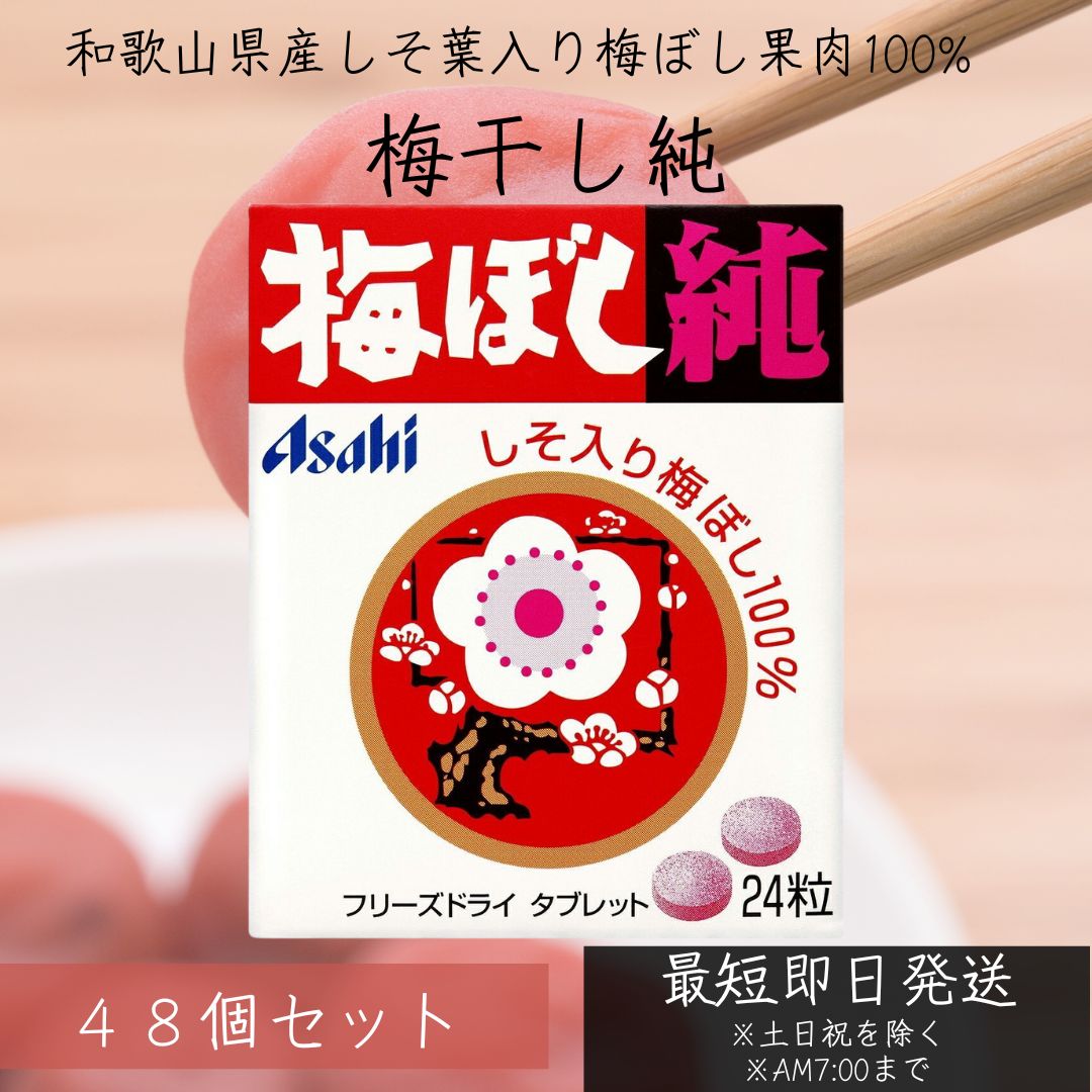 アサヒグループ食品 梅ぼし純 24粒 48個セット タブレット しそ葉入り 梅ぼし 果肉100% アサヒ Asahi 和歌山産しそ入り