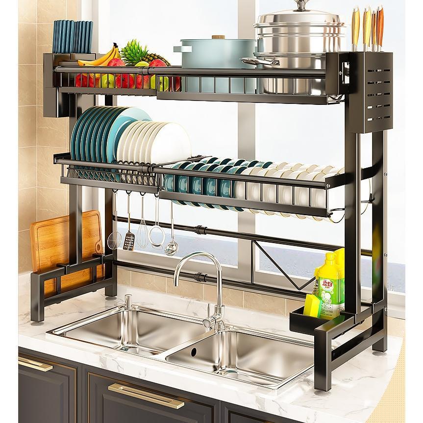 水切りラック スリム 水切りかご 伸縮 シンク上 流し台上 食器ラック 収納ラック キッチンラック 置物..