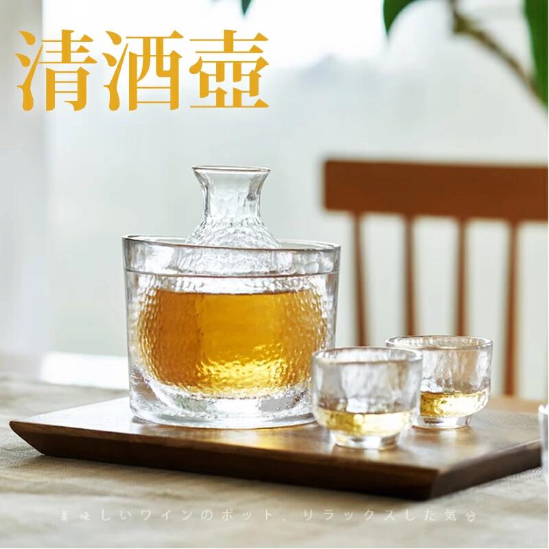 冷酒器 6点セット ガラス 酒器セット 耐熱 熱燗 冷酒グラス 保温 杯 おちょこ 日本酒 焼酎 家飲み ぐい..