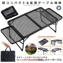 ウィングパネル付き 男前レジャーテーブル 折りたたみ メッシュ キャンプ サイド 軽量 超コンパクト BBQ 登山 机 おしゃれ