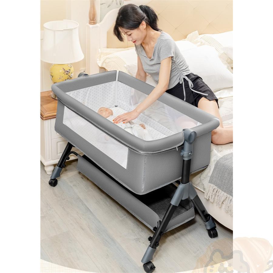 ベビーベッド 折りたたみ 多機能 添い寝 高さ調整3段階 マットレス付 収納バッグ 蚊帳付 揺りかご 看護板 オムツ交換台 持ち