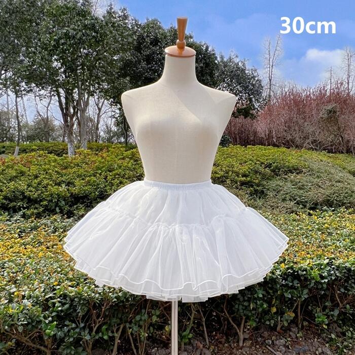 パニエ 超ミニ丈 着丈30cm 4層 ボリューム ペチコート ロリータ ドレス インナー ...