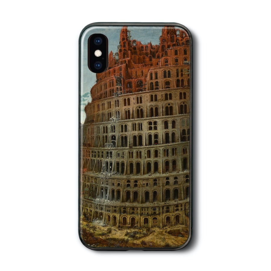 iPhone14 iPhone15 ケース 背面ガラスケース ピーテル ブリューゲル 父 バベルの塔 iPhone8 ケース レトロ 人気 絵画 iPhoneSE3 第三世代 プレゼント iPhone12 iPhone16のサムネイル