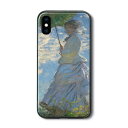 iPhoneXR ケース iPhone14Pro 背面ガラスケース クロード モネ 散歩日傘をさす女性 多機種対応 ケース 人気 iPhone14 スマホカバー ハードケース iPhone16