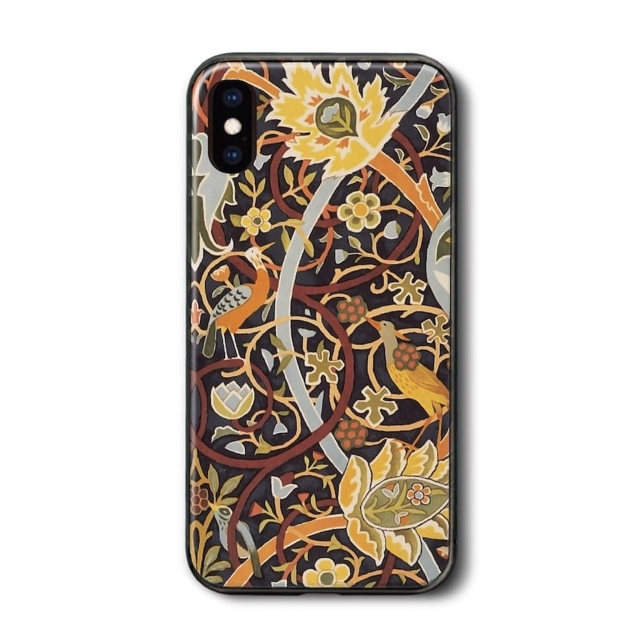 iPhone8ケース iPhone12 iPhone13 ガラスケース ウィリアムモリス Bullerswood カーペット2 iPhone14Pro ケース レトロ 人気 絵画 個性的 au スマホカバー iPhoneSE第三世代 滑り止め