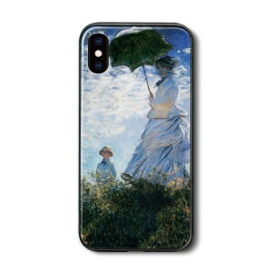 iPhone13Pro ケース ガラスケース アイフォン クロード モネ 散歩 日傘をさす女性 iPhone12 ケース 絵画 個性的 ソフトケース 保護 携帯カバー プレゼント iPhone15 iPhone14