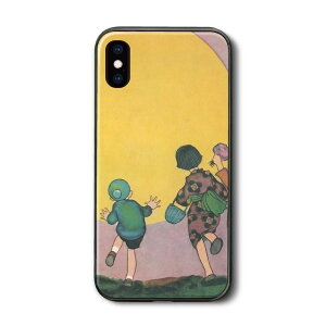 iPhone14 iPhone15 ケース 背面ガラスケース 岡本帰一 オ月サマ iPhone8 ケース レトロ 人気 絵画 iPhoneSE3 第三世代 プレゼント iPhone12 iPhone16