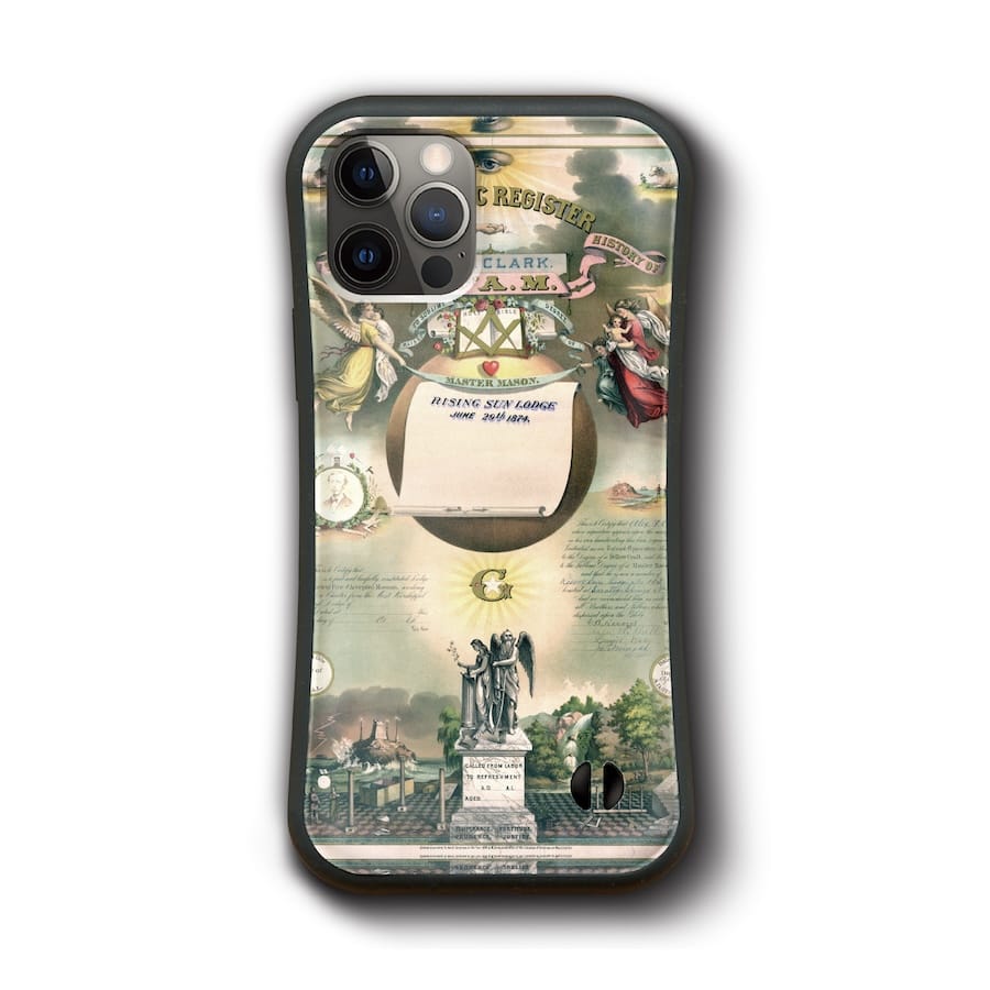iPhone13 iPhone7 iPhone15 iPhone12mini iPhone17 フリーメイソン登録証 iPhone16 ケース 人気 絵画 個性的 スマホカバー グリップケース