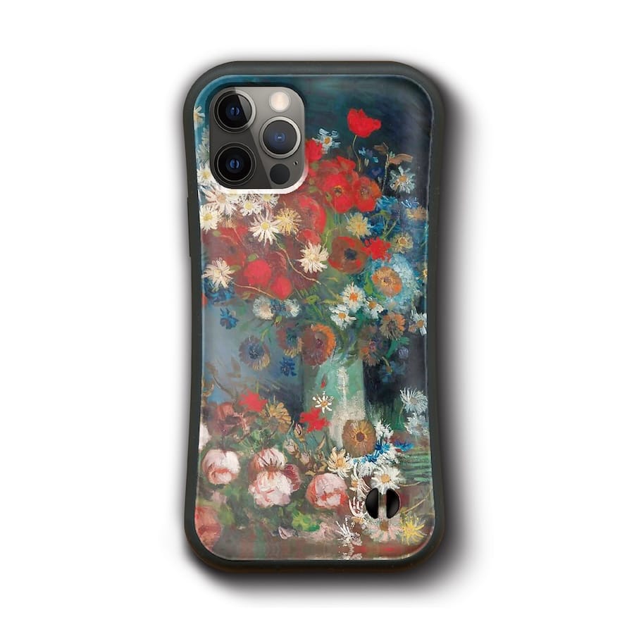 iPhone12Pro iPhone13Pro iPhone11Pro iPhone8 フィンセント ファン ゴッホ 野花とバラの静物画 多機種対応 ソフトケース 人気 絵画 個性的 バンパーケース 耐衝撃 レトロ