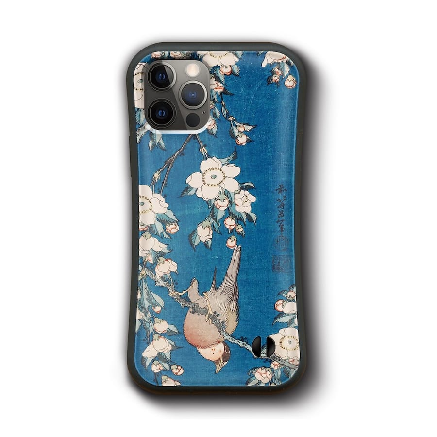 iPhone17ケース iPhone15 iPhone13mini iPhone7 iPhoneSE3 第三世代 葛飾北斎 鷽に垂桜 ケース 人気 絵画 SE第三世代 丈夫 アイフォン 絵画グッズ docomo あいほん