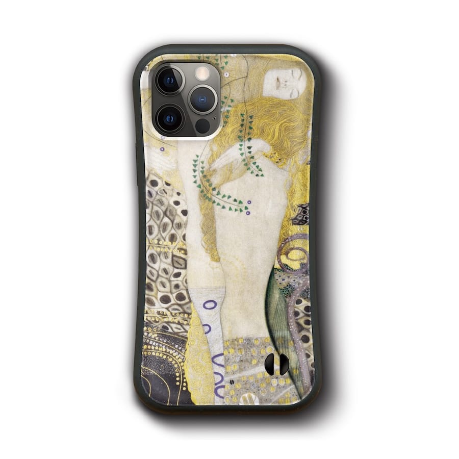 iPhoneXR iPhoneSE 第二世代 iPhone13mini iPhone12mini グスタフ クリムト 水蛇 I iPhone16 ケース 人気 絵画 個性的 スマホカバー グリップケース