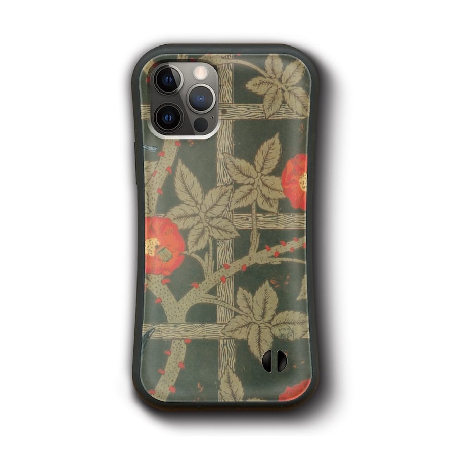 iPhoneXR iPhoneSE 第二世代 iPhone13mini iPhone12mini ウィリアム モリス 格子垣 トレリス ケース 絵画 iPhoneSE3 ソフトケース 保護 携帯カバー プレゼント あいほん