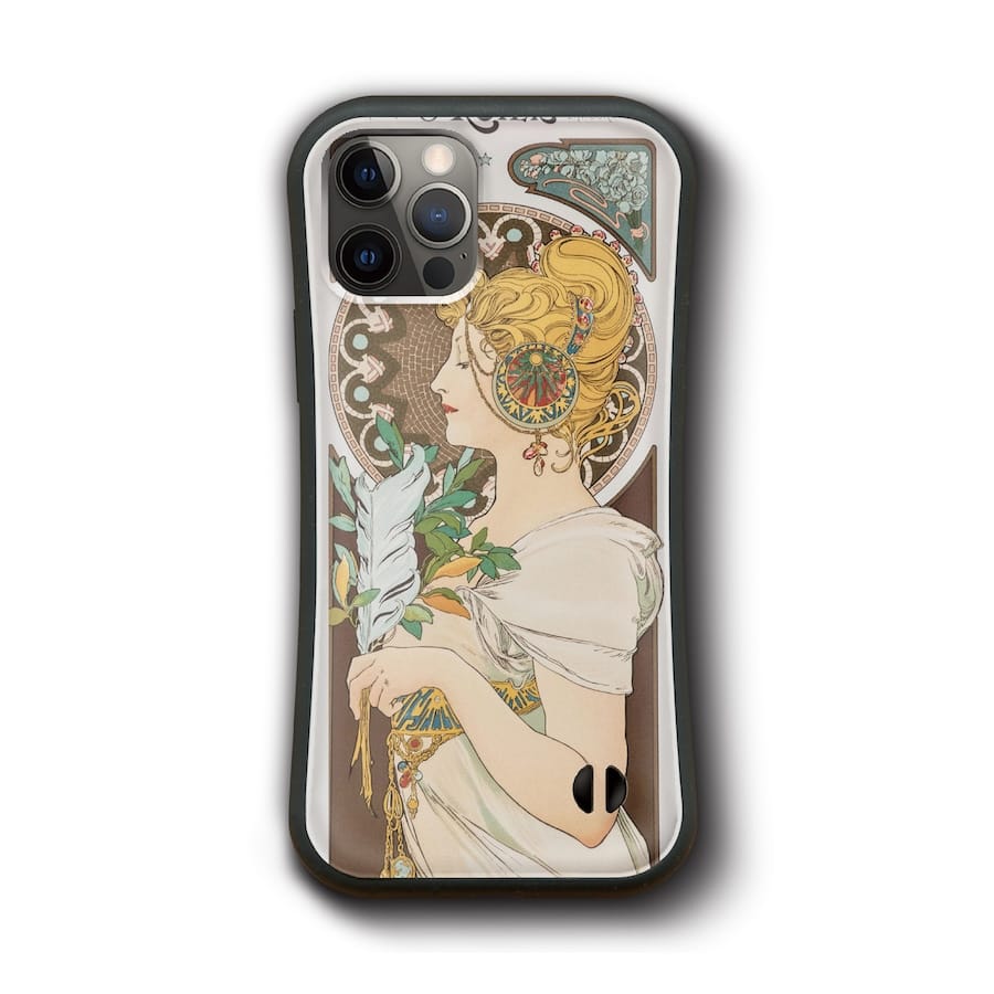 iPhone12 ケース iPhone13mini iPhoneXR iPhone17 アルフォンス ミュシャ 羽根 多機種対応 ケース おしゃれ 個性的 アイフォン プレゼント 名画 絵画