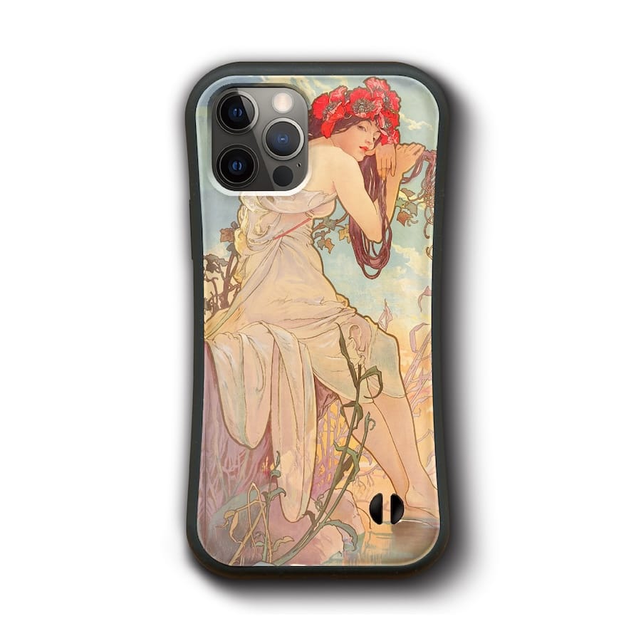 iPhone13 iPhone12 iPhone17ProMax iPhoneXR iPhoneSE 第二世代 第三世代 アルフォンス ミュシャ 四季?夏 多機種対応 ソフトケース 人気 絵画 個性的 バンパーケース 耐衝撃 レトロ