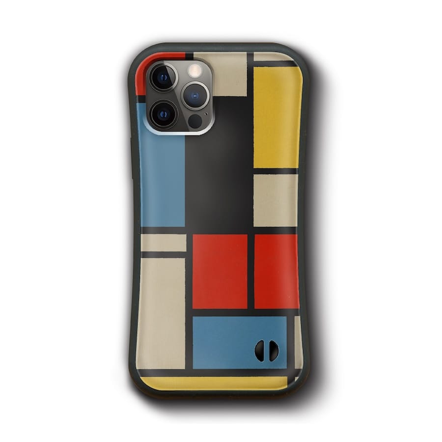 iPhoneXR iPhoneSE 第二世代 iPhone13mini iPhone12mini ピエト モンドリアン コンポジション3 多機種対応 ケース 絵画 名画 携帯カバー スマホカバー グリップケース