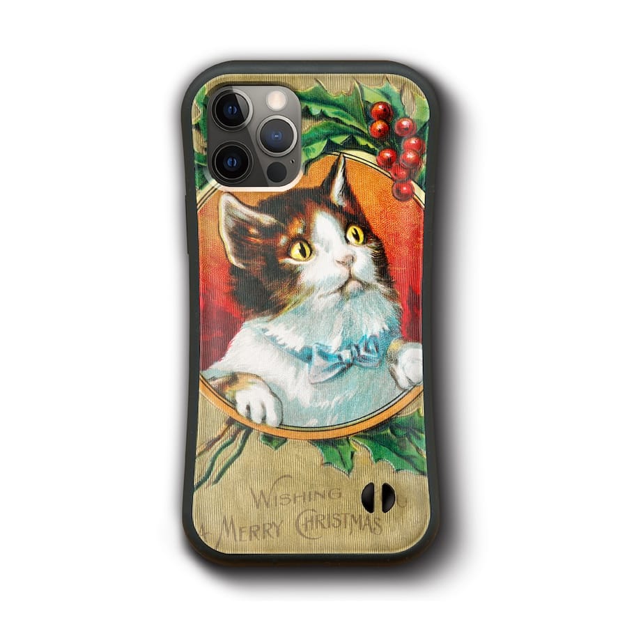 iPhoneSE3 第二世代 第三世代ケース iPhone13 ケース iPhone12 ?ィンテージクリスマスカード 猫 ケース 人気 名画 絵画 レトロ 名画グッズ プレゼント iPhone14Pro おしゃれ かわいい