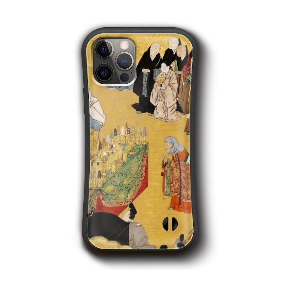 iPhoneXR iPhoneSE 第二世代 iPhone13mini iPhone12mini 源氏物語?卷 iPhone16 ケース 人気 絵画 個性的 スマホカバー グリップケース