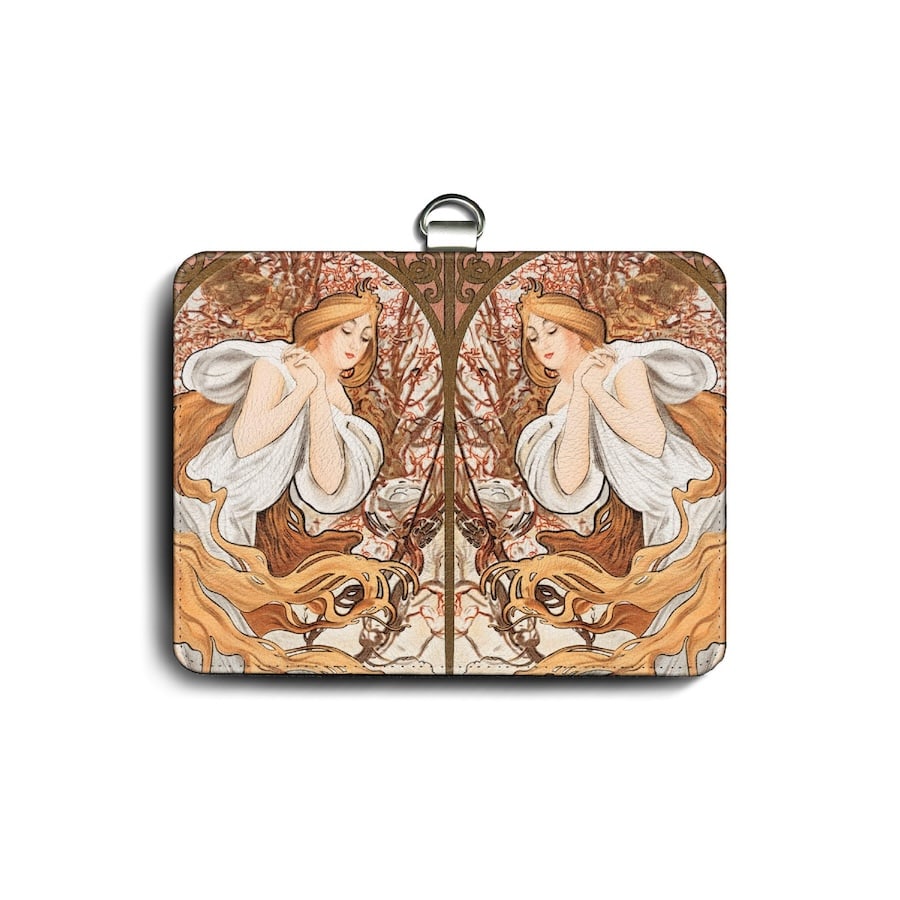 パスケース 社員証入れ 定期入れ アルフォンス ミュシャ 四季 春 カードケース 便利グッズ 絵画 世界の名画 北欧 レトロ 可愛い メンズ