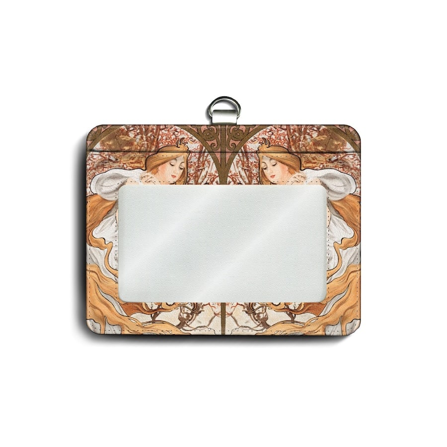 パスケース 社員証入れ 定期入れ アルフォンス ミュシャ 四季 春 カードケース 便利グッズ 絵画 世界の名画 北欧 レトロ 可愛い メンズ