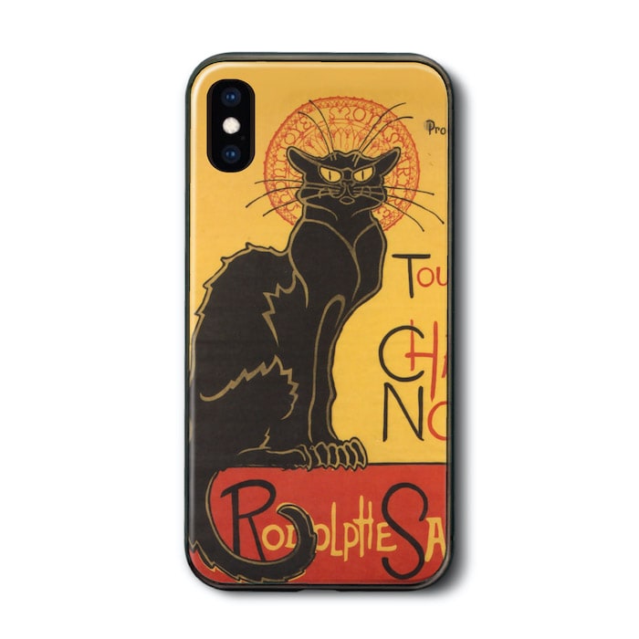 iPhone13Pro ケース ガラスケース アイフォン スタンラン 黒猫 iPhone12 ケース 絵画 個性的 ソフトケース 保護 携帯カバー プレゼント iPhone15 iPhone14