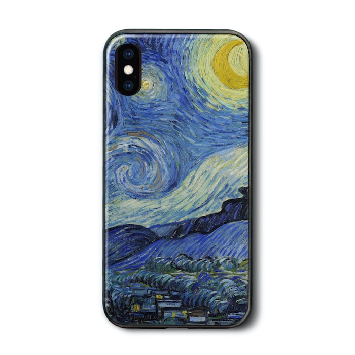 iPhone13 iPhone12 ケース 背面ガラスケース フィンセント ファン ゴッホ 星月夜 iPhone14 ケース レトロ 人気 絵画 iPhoneSE3 第三世代 プレゼント iPhone12 耐衝撃 落下防止 滑り止め