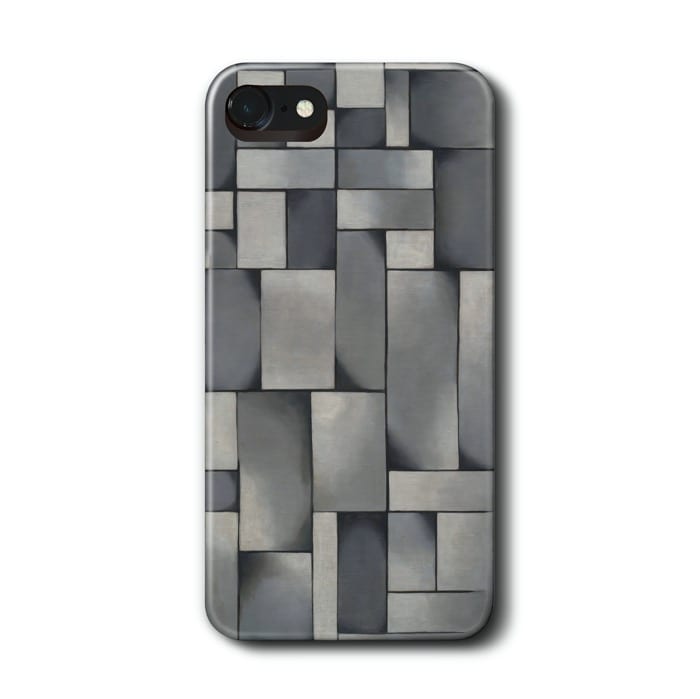 スマホケース ドゥースブルフ グレーのコンポジション ケース スマホカバー iPhone16Pro iPhone16e 名画 絵画 レトロ 昭和レトロ iPhone14 iPhoneSE3 第三世代