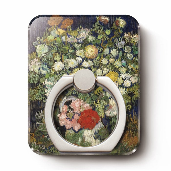 スマホリング ゴッホ 花瓶の花束 iPhone 名画 おしゃれ スマホリング GooglePixel6a IPhone14 iPhoneSE3 第三世代 落下 防止 落下防止 フィンガーリング スタンド タブレット リングホルダー デザイン