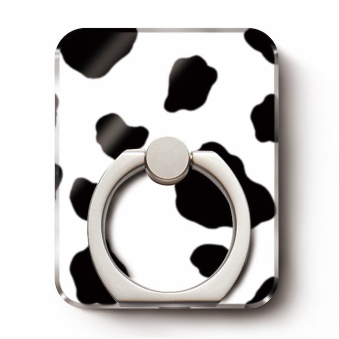 スマホリング 白ベース牛柄 iPadAir スマホリング iPhone12 iPhone13 絵画 名画 個性的 落下 防止 落下防止 フィンガーリング スタンド タブレット リングホルダー デザイン
