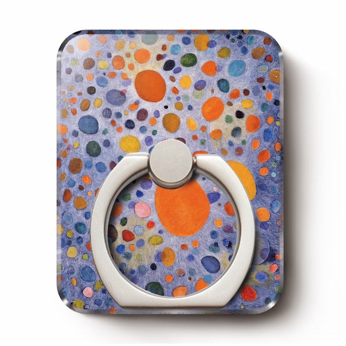 スマホリング 瑛九 青の中の黄色い丸 1957 1958 Xperia5 iPhone11 スマホリング iPhoneXR バンカーリング プレゼント かわいい 絵画 AQUOS R6 R5 落下 防止 落下防止 フィンガーリング スタンド タブレット リングホルダー デザイン