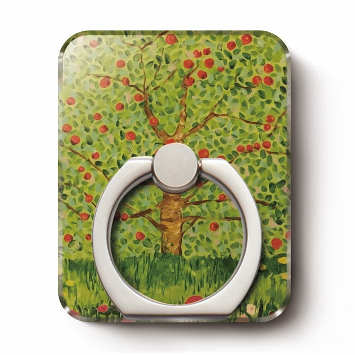 スマホリング グスタフ クリムト 林檎の木2 IPhone12 GalaxyA53 手鏡 iPhone11Pro AQUOSsense6 sense5 Googlepixel7 落下 防止 落下防止 フィンガーリング スタンド タブレット リングホルダー デザイン