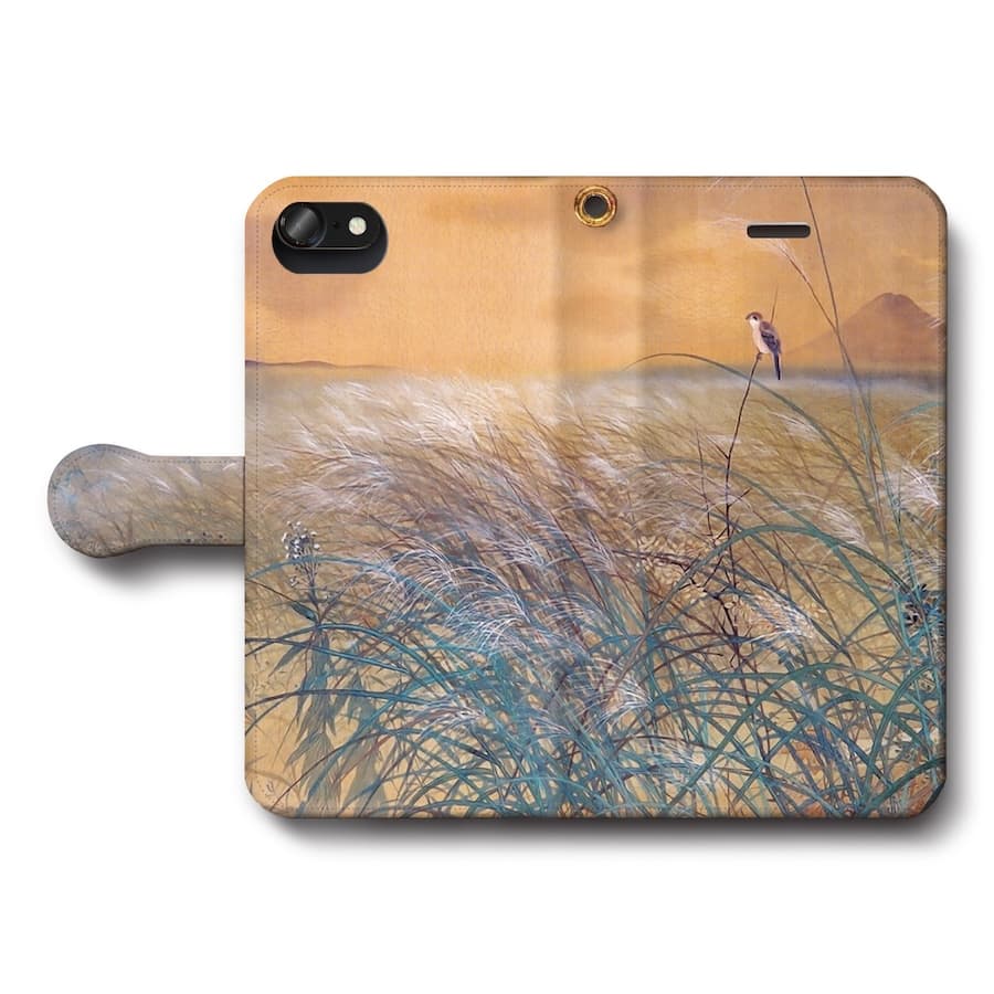 スマホケース手帳型 全機種対応 菱田春草 武蔵野 スマホカバー iPhone12 iPhoneXR Xperia iPhone16e Galaxy iPhone16 名画 絵画 iPhoneSE3 第三世代