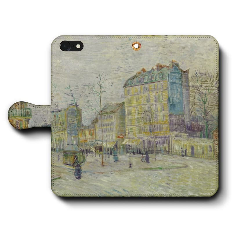 スマホケース手帳型 全機種対応 フィンセント ファン ゴッホ クリシー大通り ケース カバー iPhone12 iPhone16Pro Xperia エクスペリア iPhone17Pro SE第二世代 名画 絵画 おしゃれ iPhone15