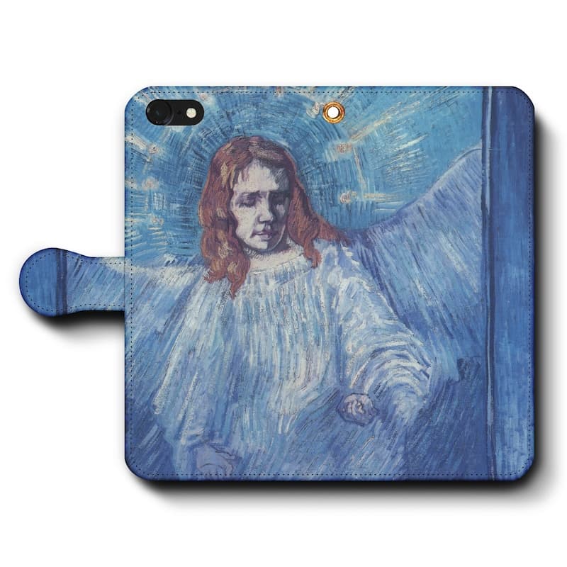 スマホケース手帳型 全機種対応 ゴッホ 天使の半身像 レンブラントを模して iPhone8 ケース iPhone12mini あいふぉん 絵画 人気 IPhoneSE第三世代 SE3 iPhone13 iPhone16