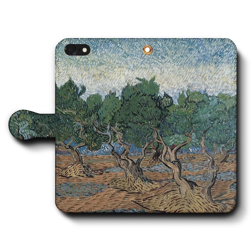 スマホケース手帳型 全機種対応 フィンセント ファン ゴッホ オリーブ畑 スマホカバー iPhone12 iPhoneXR Xperia iPhone16e IPhone17e Galaxy iPhone16 名画 絵画 iPhoneSE3 第三世代