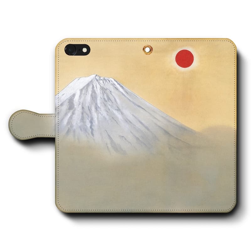 スマホケース手帳型 全機種対応 横山大観 乾坤輝く 1940 iPhone12Pro iPhone16Pro iPhone8 iPhone7 iPhoneSE第三世代 Galaxy Xperia 名画 絵画 iPhone13