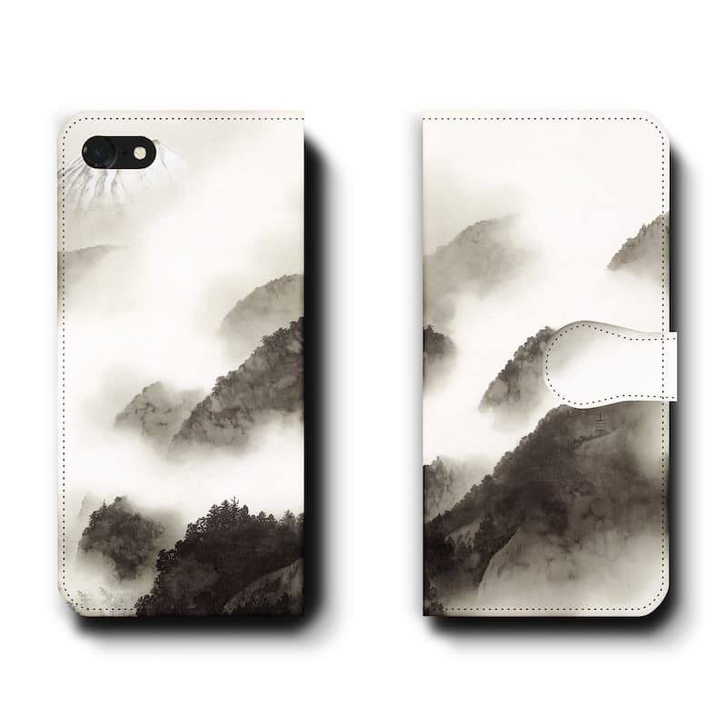 スマホケース手帳型 全機種対応 横山大観 雨霽る 1940 iPhone14Pro ケース iPhone15 iPhone12mini 絵画 人気 あいふぉん iPhone7 iPhone8 IPhone16e