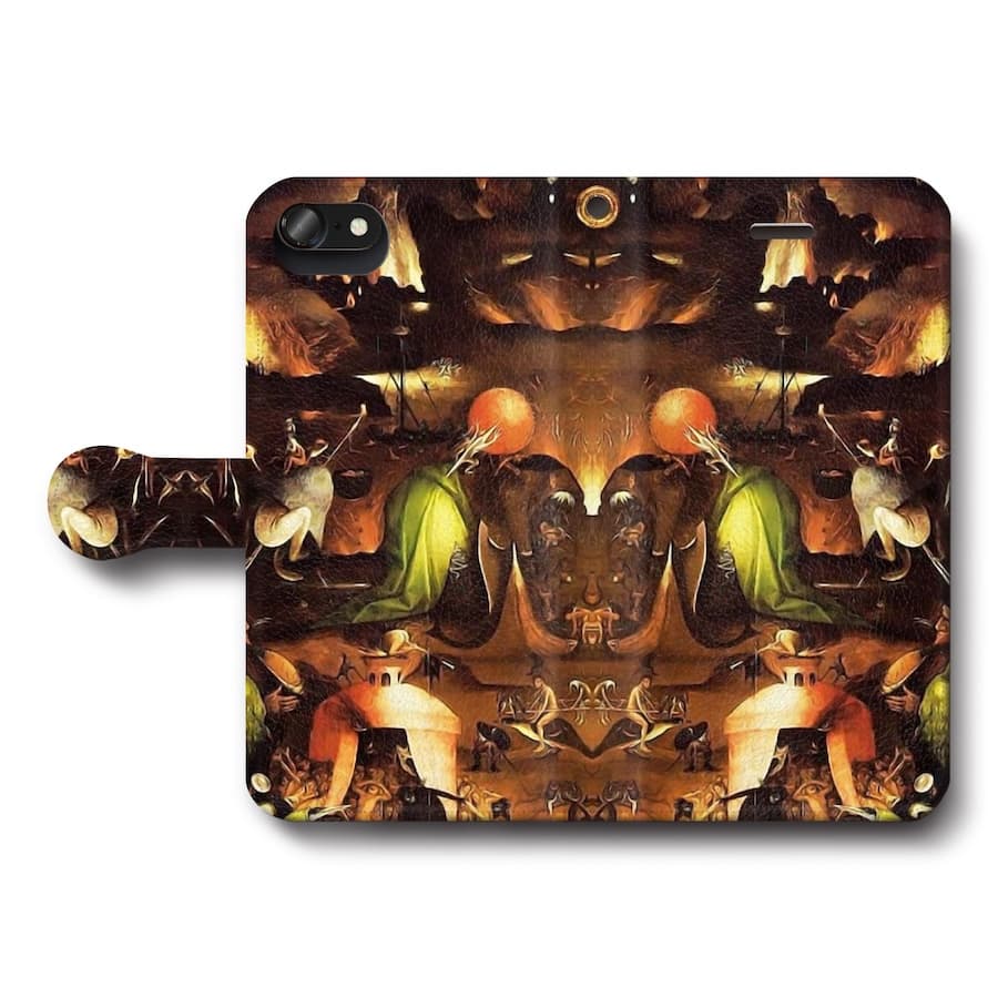 スマホケース手帳型 全機種対応 ヒエロニムス ボス 最後の審判 右翼パネル 初期フランドル派 スマホカバー iPhone12 iPhoneXR Xperia iPhone16e Galaxy iPhone16 名画 絵画 iPhoneSE3 第三世代