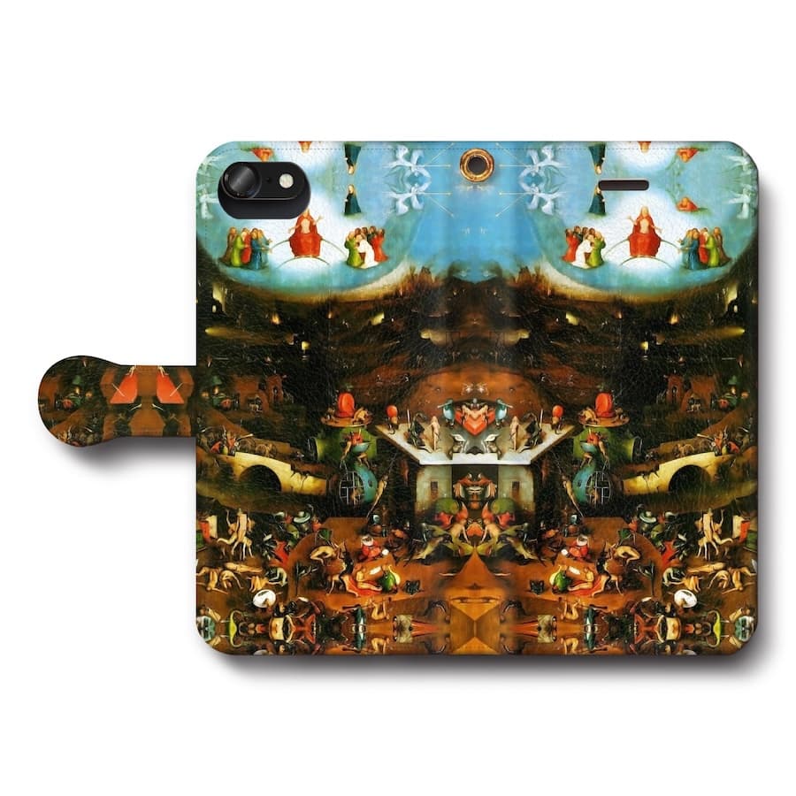 スマホケース手帳型 全機種対応 ヒエロニムス ボス 最後の審判 中央パネル 初期フランドル派 iPhone15Pro iPhone12 ケース スマホカバー iPhone11Pro Xperia 名画 名作 絵画 レトロ iPhone16