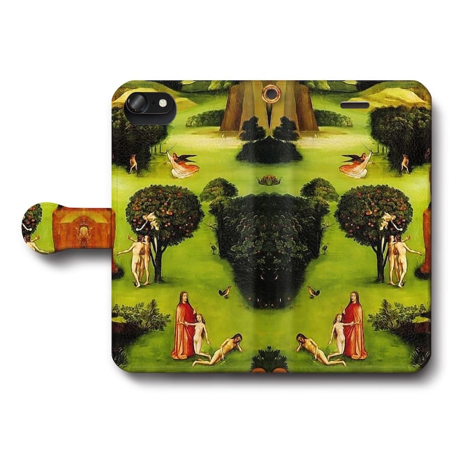 スマホケース手帳型 全機種対応 ヒエロニムス ボス 最後の審判 左翼パネル 初期フランドル派 iPhone15Pro iPhone13mini 絵画 人気 あいふぉん iPhone17 iPhone12mini iPhone12Pro iPhone16