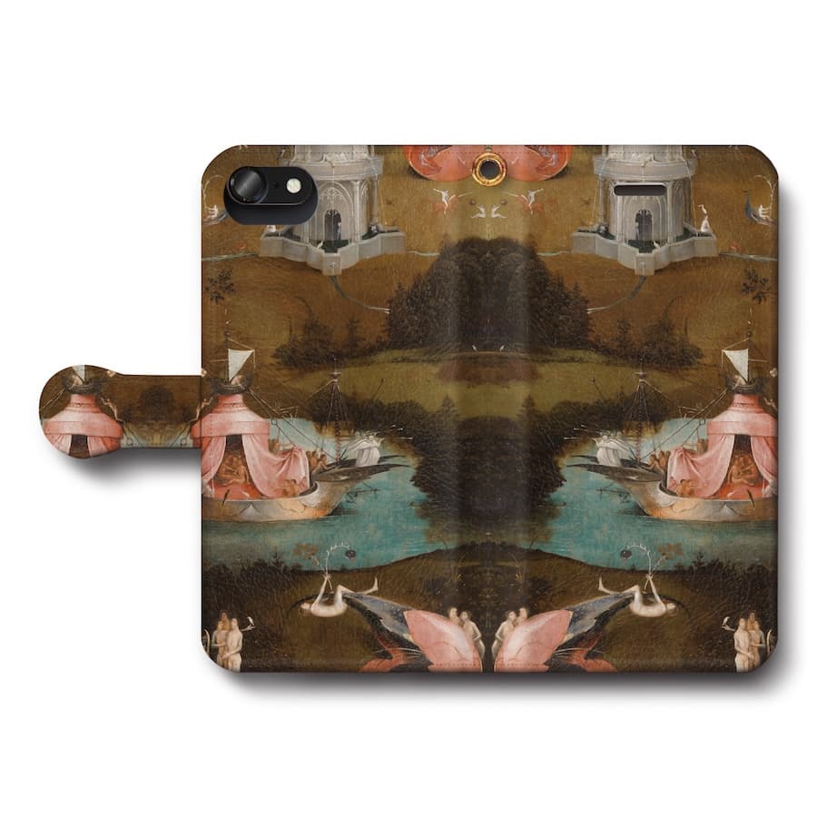 スマホケース手帳型 全機種対応 ヒエロニムス ボス 最後の審判 左翼パネル 初期フランドル派 iPhoneSE3 第三世代 あいふぉん iPhone13 iPhone12Pro AQUOSsense9 最新機種 SE第二世代 Pixel9a
