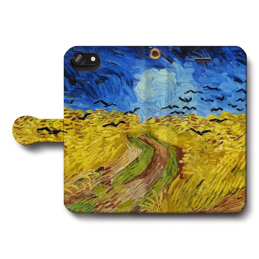 スマホケース手帳型 全機種対応 ファン ゴッホ カラスと麦畑 iPhoneSE3 ケース iPhone12 スマホカバー IPhone16e 絵画 iPhone16Pro あいふぉん iPhone13 第2世代 SE2