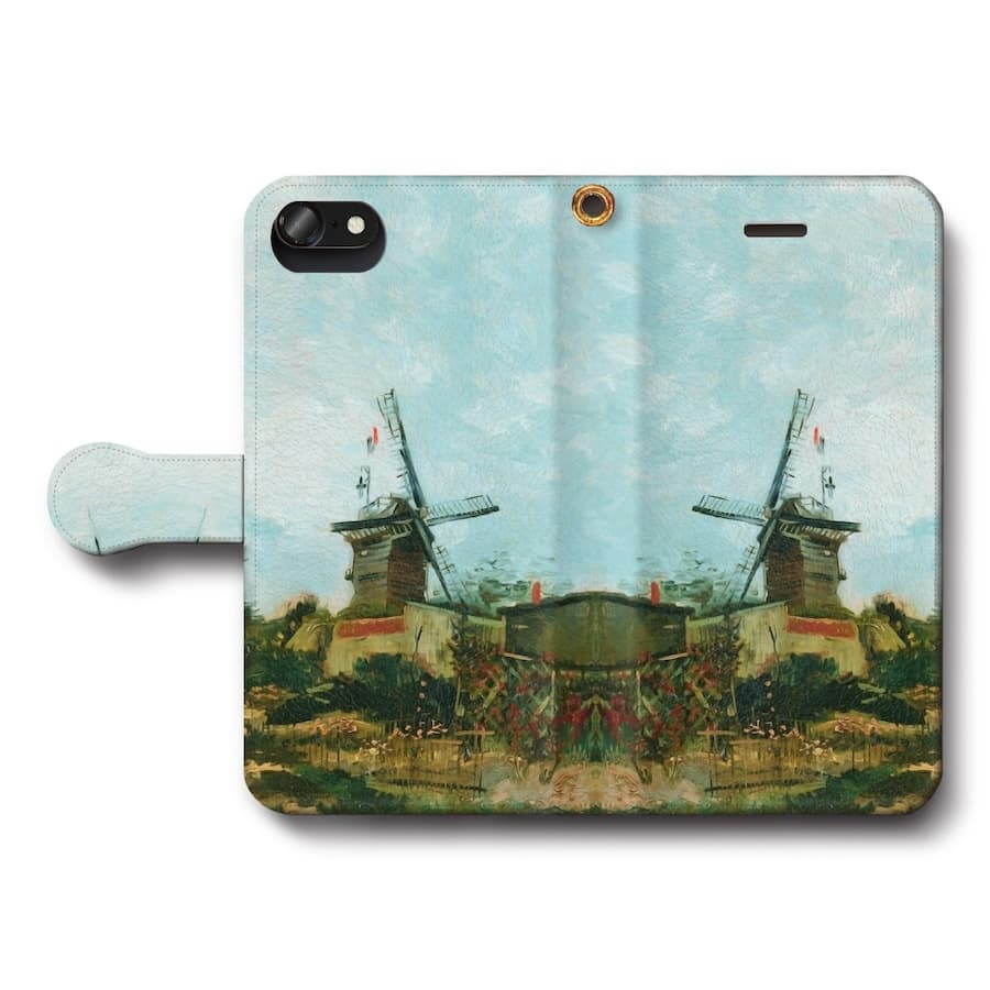 スマホケース手帳型 全機種対応 ファン ゴッホ モンマルトルの風車 ケース カバー iPhone12 iPhone16Pro Xperia エクスペリア iPhone17Pro SE第二世代 名画 絵画 おしゃれ iPhone15