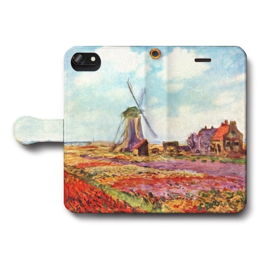 スマホケース手帳型 全機種対応 クロード モネ オランダのチューリップ畑 スマホカバー iPhone12 iPhoneXR Xperia iPhone16e IPhone17e Galaxy iPhone16 名画 絵画 iPhoneSE3 第三世代