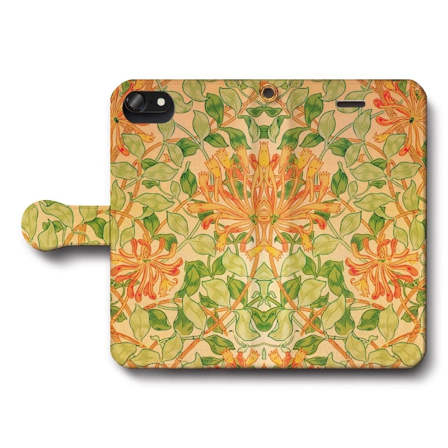 スマホケース手帳型 全機種対応 ウィリアム モリス すいかずら2 iPhone12Pro iPhone16Pro iPhone8 iPhone7 iPhoneSE第三世代 Galaxy Xperia 名画 絵画 iPhone13
