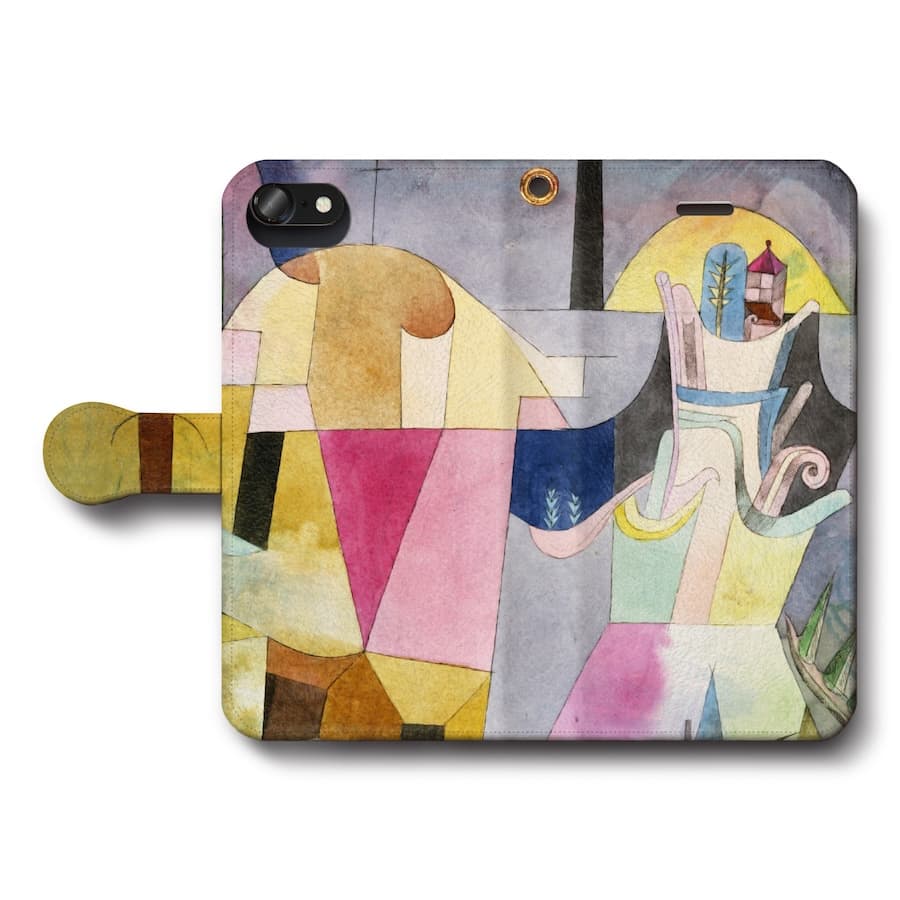 スマホケース手帳型 全機種対応 パウル クレー 風景の中の黒い柱 iPhoneSE3 第三世代 あいふぉん iPhone13 iPhone12Pro AQUOSsense9 最新機種 SE第二世代 Pixel9a