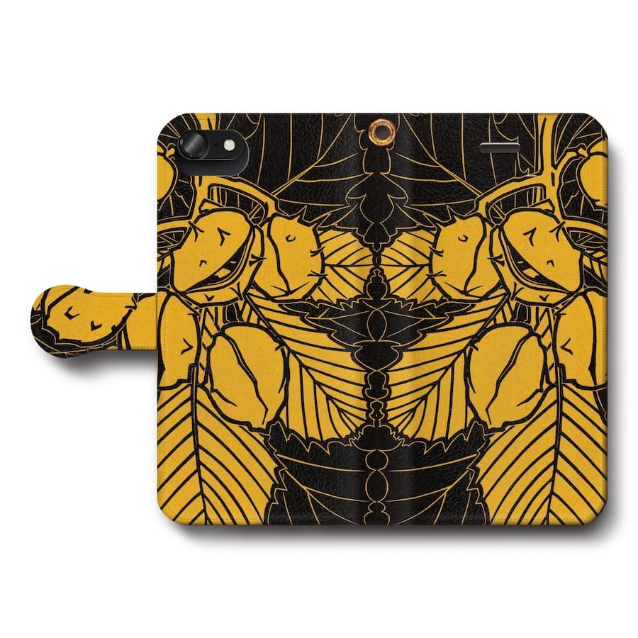 スマホケース手帳型 全機種対応 グラッグ 版画 ポスター 栗の枝 iPhone12Pro iPhone16Pro iPhone8 iPhone7 iPhoneSE第三世代 Galaxy Xperia 名画 絵画 iPhone13