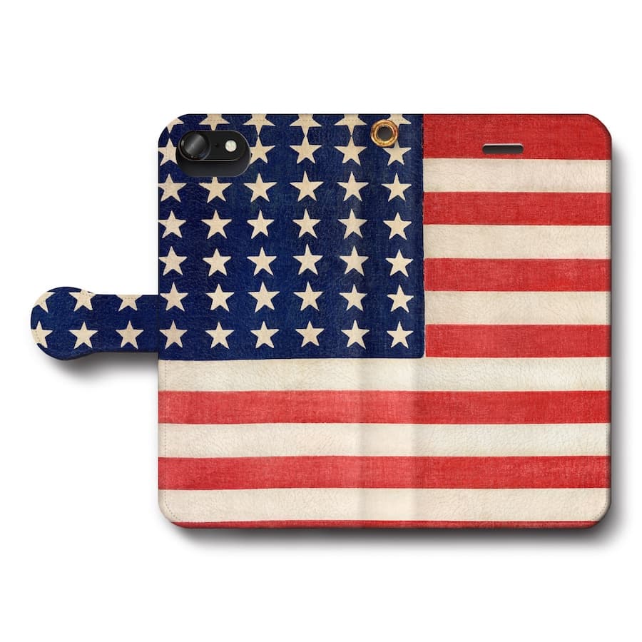 スマホケース手帳型 全機種対応 アメリカ 星条旗 作者不明 iPhone16e GalaxyS25 AquosSense9 iPhone12 IPhone13Pro iPhoneSE3 第三世代 Xperia10lV