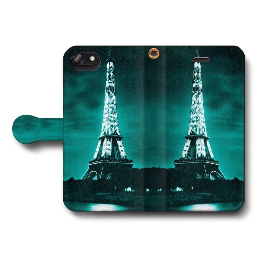スマホケース手帳型 全機種対応 シトロエン 夜のエッフェル塔