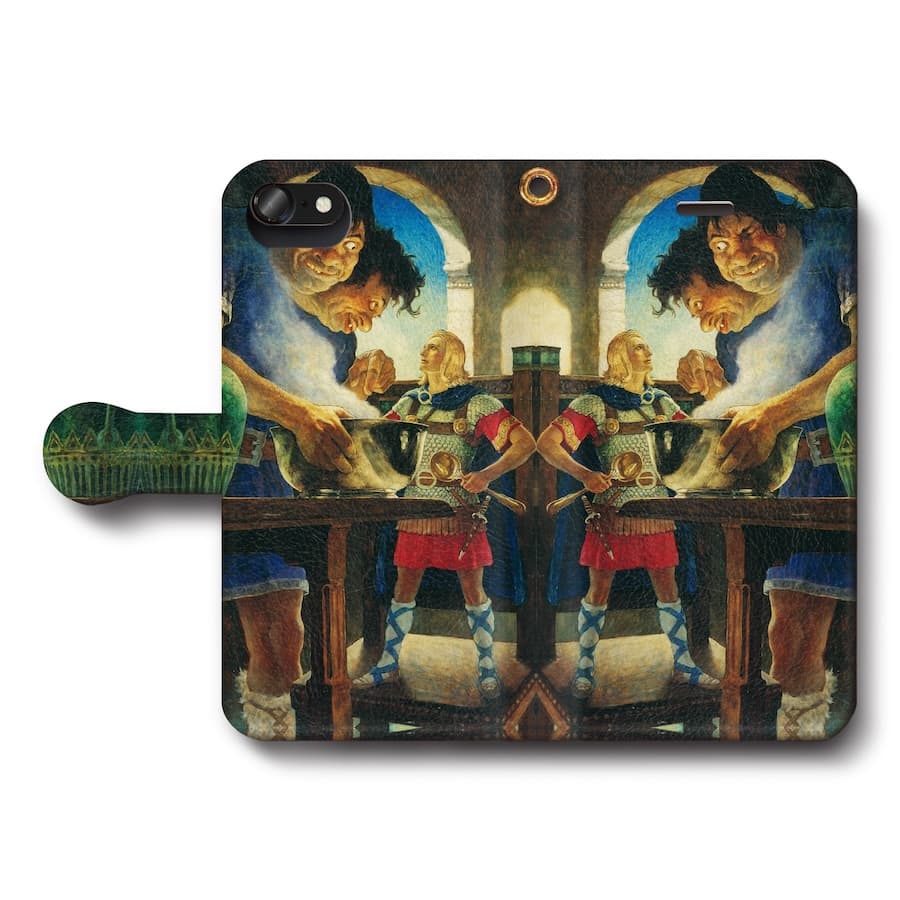 スマホケース手帳型 全機種対応 NCワイエス 巨人退治のジャック iPhone12Pro iPhone16Pro iPhone8 iPhone7 iPhoneSE第三世代 Galaxy Xperia 名画 絵画 iPhone13